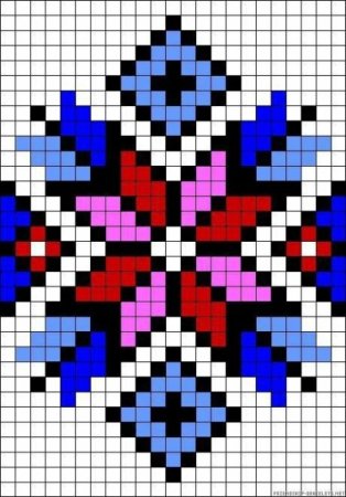Узоры по клеточкам цветные