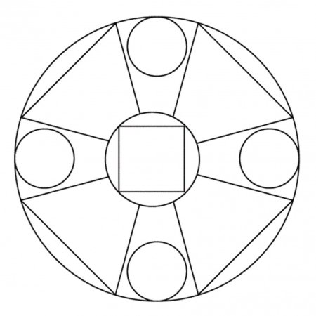 Орнамент в круге из геометрических фигур