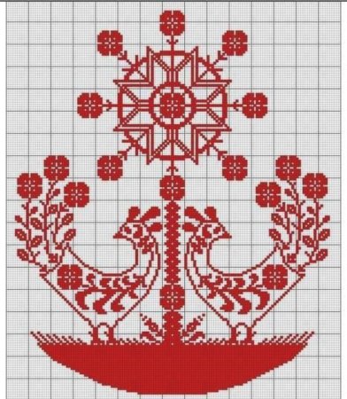 Вышивка оберега Лунница крестом