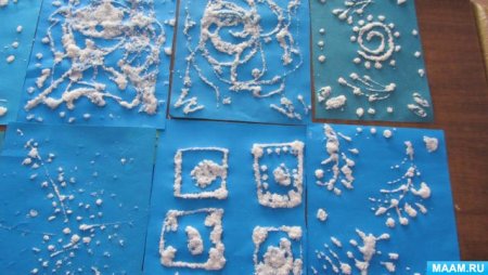 Рисование узоры на окне средняя группа