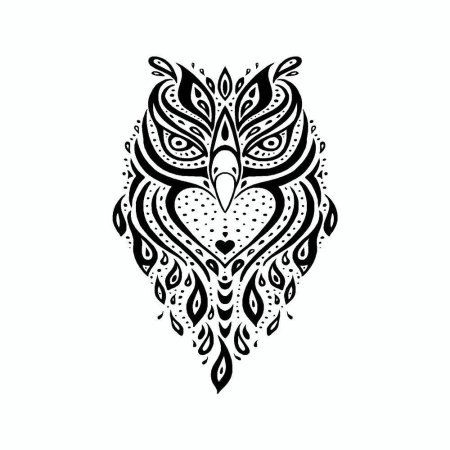 Сова орнамент тату