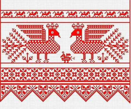 Русская народная вышивка орнамент рушник