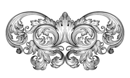 Орнамент в стиле Барокко карандашом