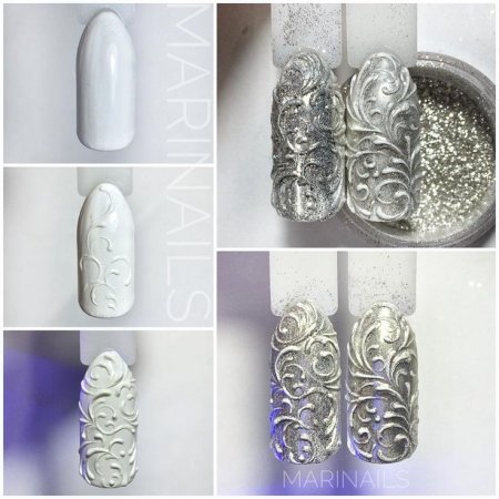 Объемные узоры на ногтях