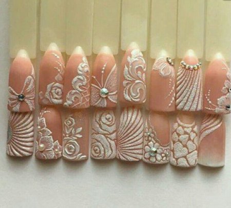 Кружево на ногтях пошагово