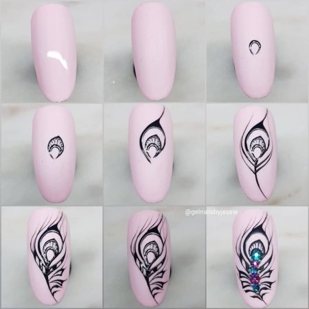 Поэтапное рисование на ногтях