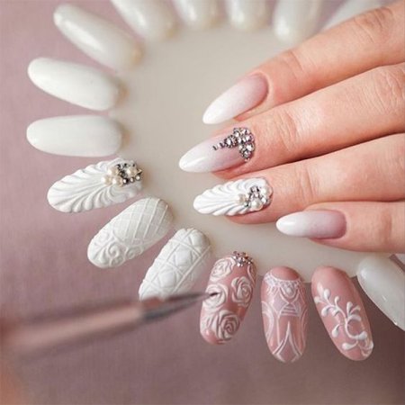 Маникюр выпуклый рисунок