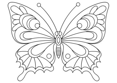 Бабочка раскраска для детей