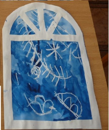 Рисование зимнее окно