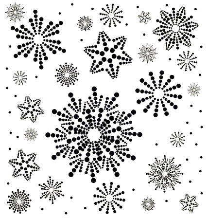 Снежинка точками