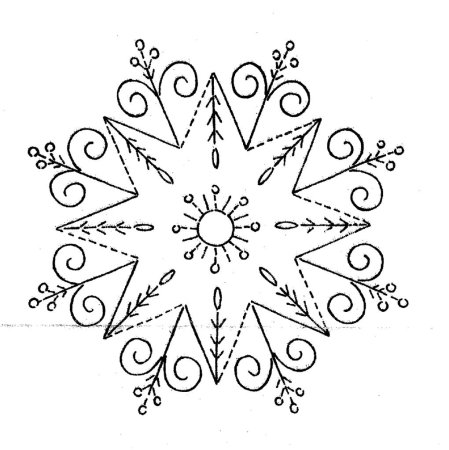 Снежинка для вышивки трафарет