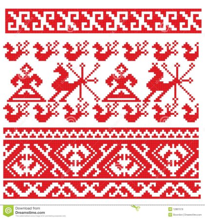 Эскиз русской вышивки