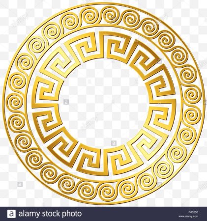 Греческий узор Меандр золотой