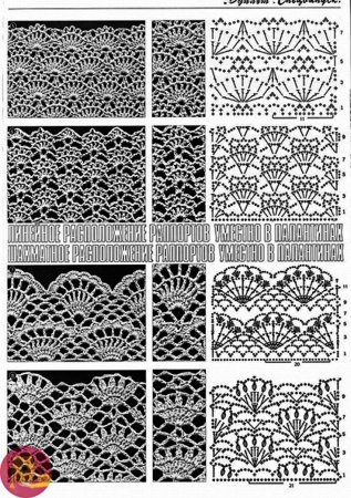 Вязание крючком схемы узоров
