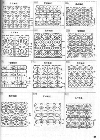 Узоры крючком Ракушка со схемами простые и красивые