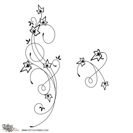 Тату вьющиеся цветы