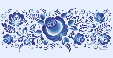 Орнаментная роспись Гжель