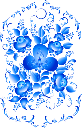 Орнаментная Гжельская роспись