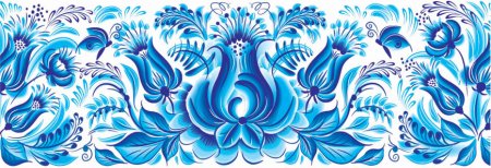 Гжель роспись на полоске