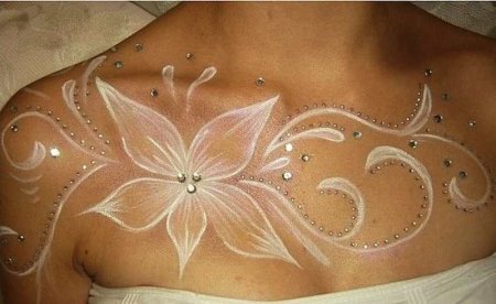 Рисунки на теле красками