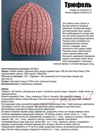 Вязание спицами зимних шапок для женщин схемы и описание