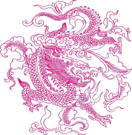 Японский паттерн вектор дракон