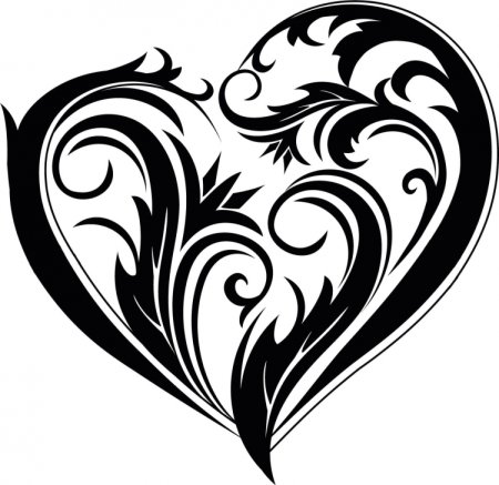 Тату черное сердце