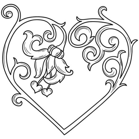 Сердечки с завитками