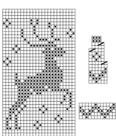 Жаккардовые узоры олени спицами схемы