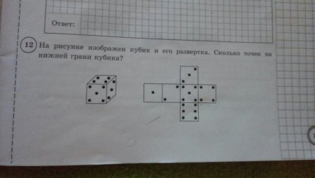 Сколько точек на нижней грани кубика рисунке