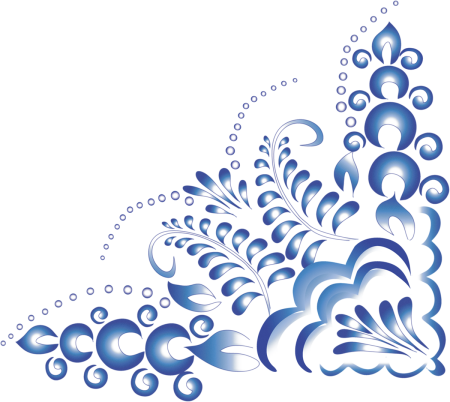 Элементы росписи веточки Гжель