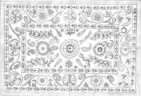 Раскраски ковры с узорами