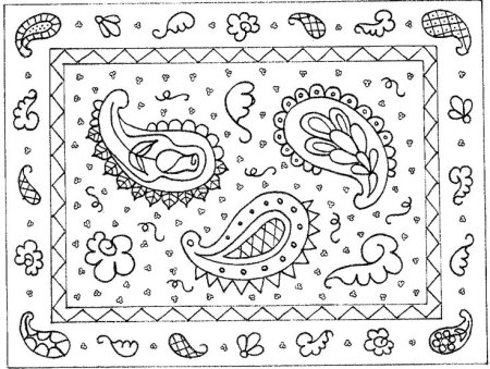 Рисунок ковра с узорами