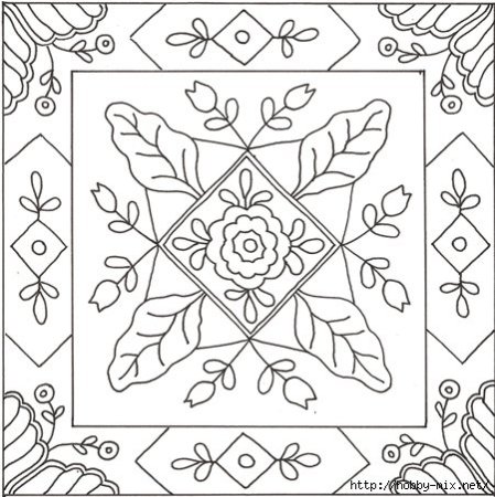 Павлопосадские платки орнамент для раскрашивания