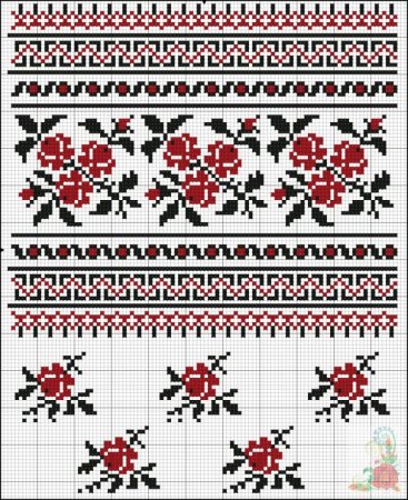 Украинский народный национальный рушник орнамент