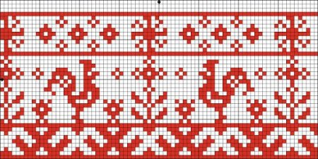 Русская народная вышивка в клетку