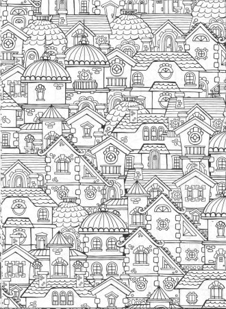 Раскраски антистресс домики