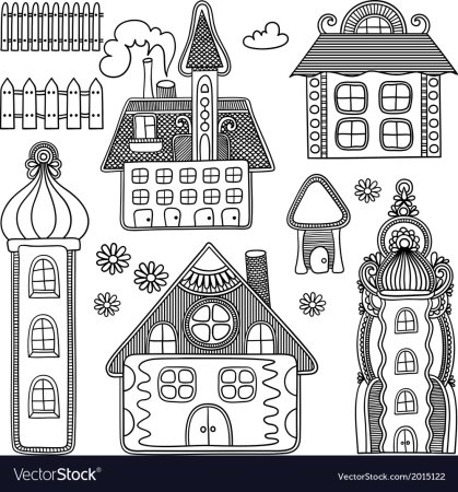 Голландские домики трафарет