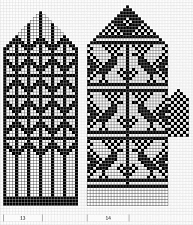 Жаккардовые узоры для рукавиц