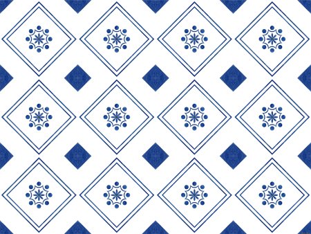 Плитка белая с синим узором