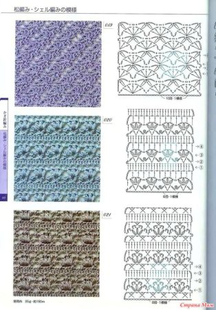 Узор крючком для шарфа