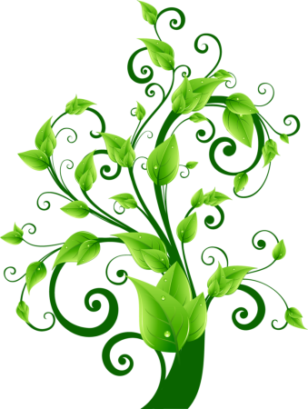 Цветы зеленые мультяшные