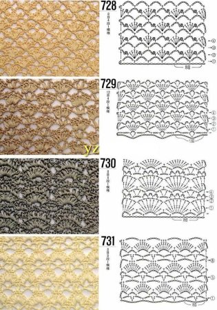 Двухцветные узоры крючком