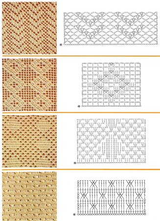 Простые ажуры крючком схемы