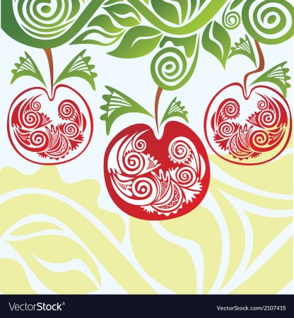 Стилизованные яблоки