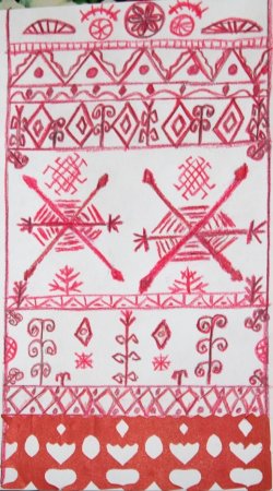 Узоры на старинном полотенце