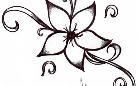 Простые эскизы тату для начинающих цветы