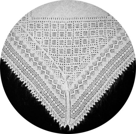 Оренбургский пуховый платок кайма