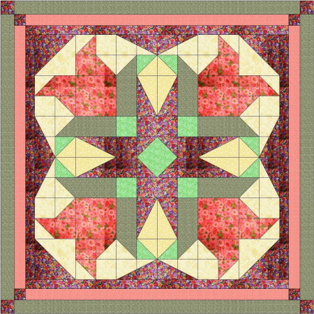 Пэчворк кувшинки блок