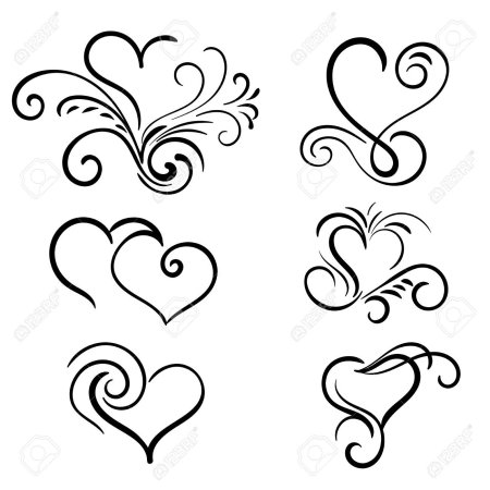 Сердце с завитушками